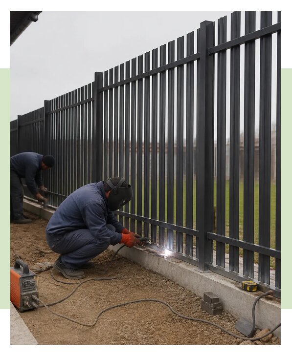 Монтаж металлического забора для участка в Алапаевске